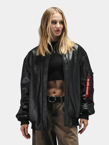 Alpha Industries LEATHER MA-1 FLIGHT JACKET