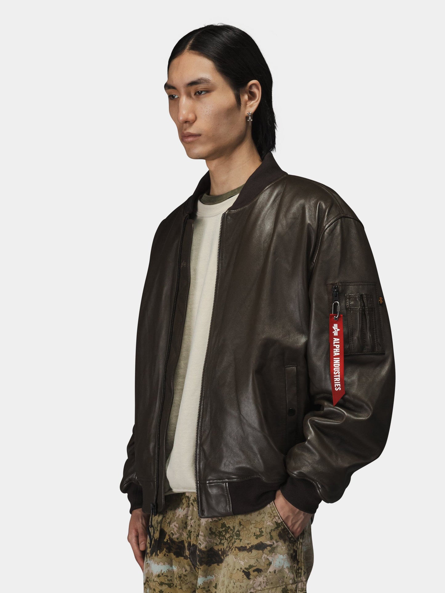 Alpha Industries LEATHER MA-1 FLIGHT JACKET