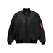 Alpha Industries LEATHER MA-1 FLIGHT JACKET - BLACK