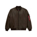 Alpha Industries LEATHER MA-1 FLIGHT JACKET - ESPRESSO