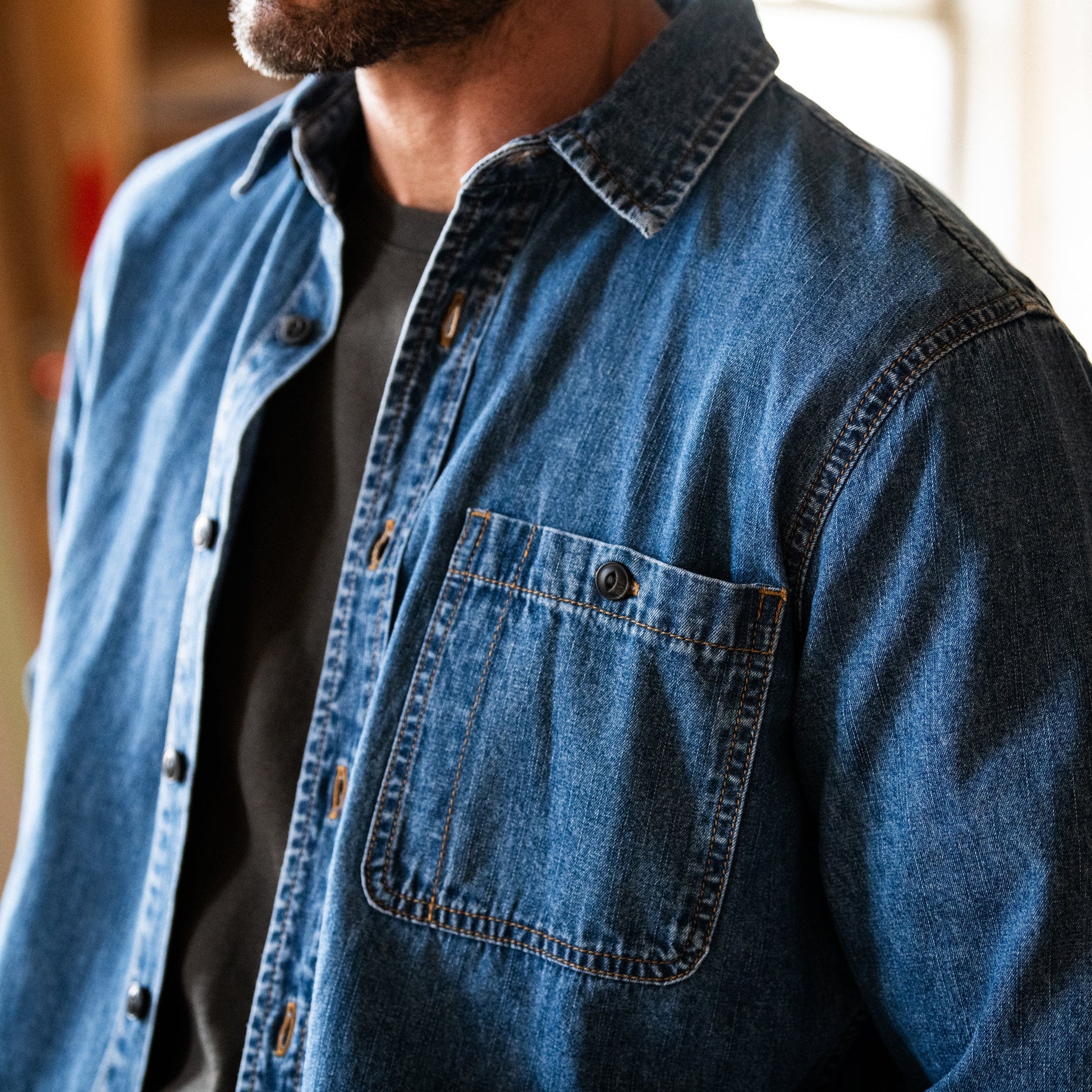 Line of Trade Foundry Denim Shirt Washed Black / XL
