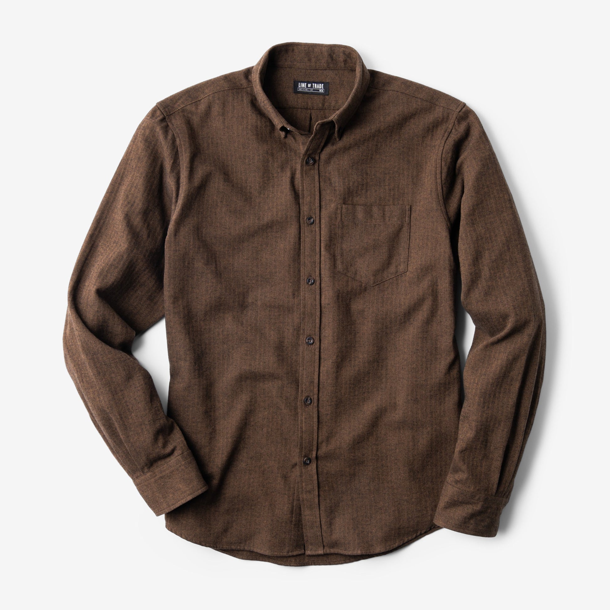 Frank Shirt Coffee Herringbone