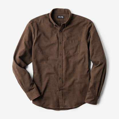Frank Shirt Coffee Herringbone