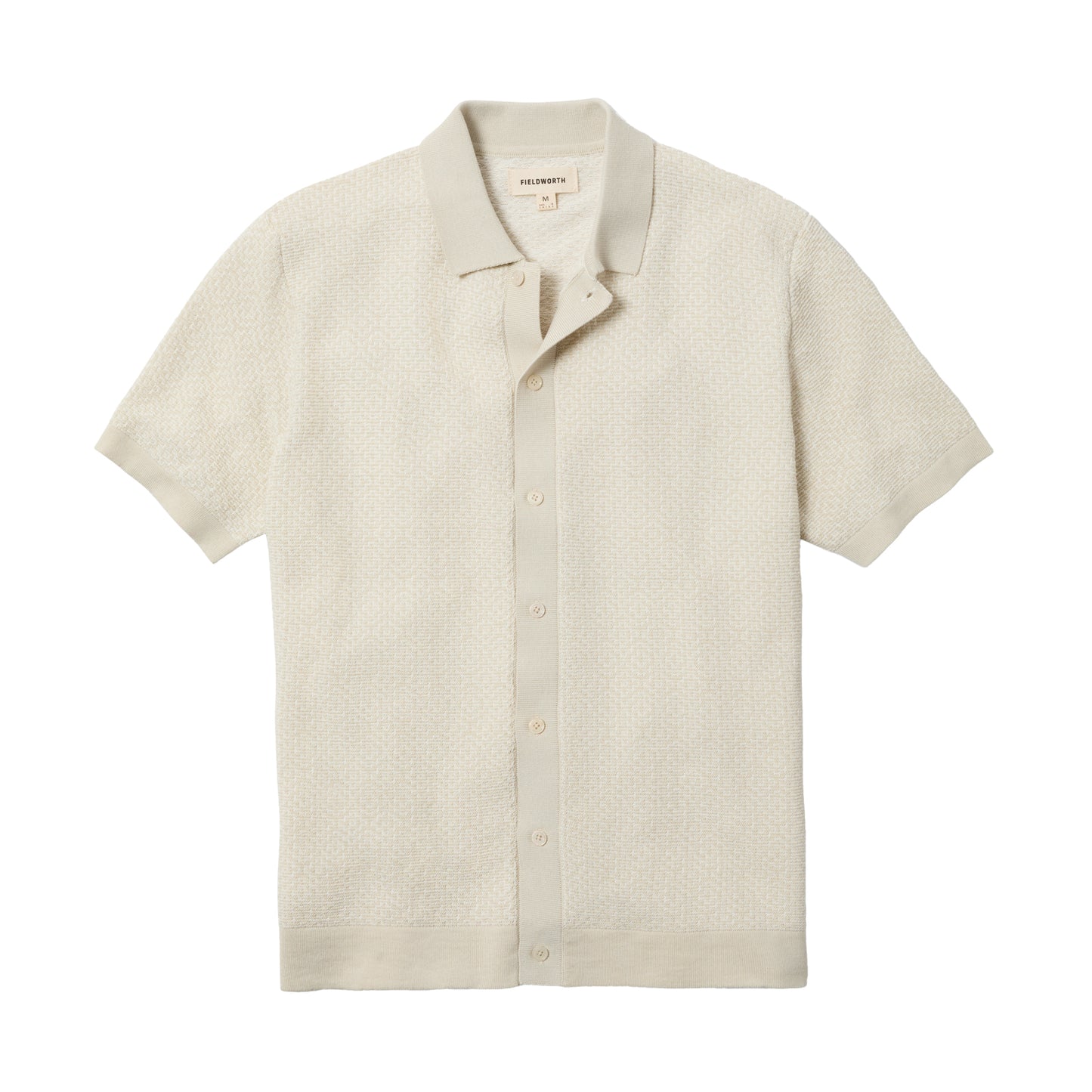 Line of Trade Jacquard Button Front Polo Ivory
