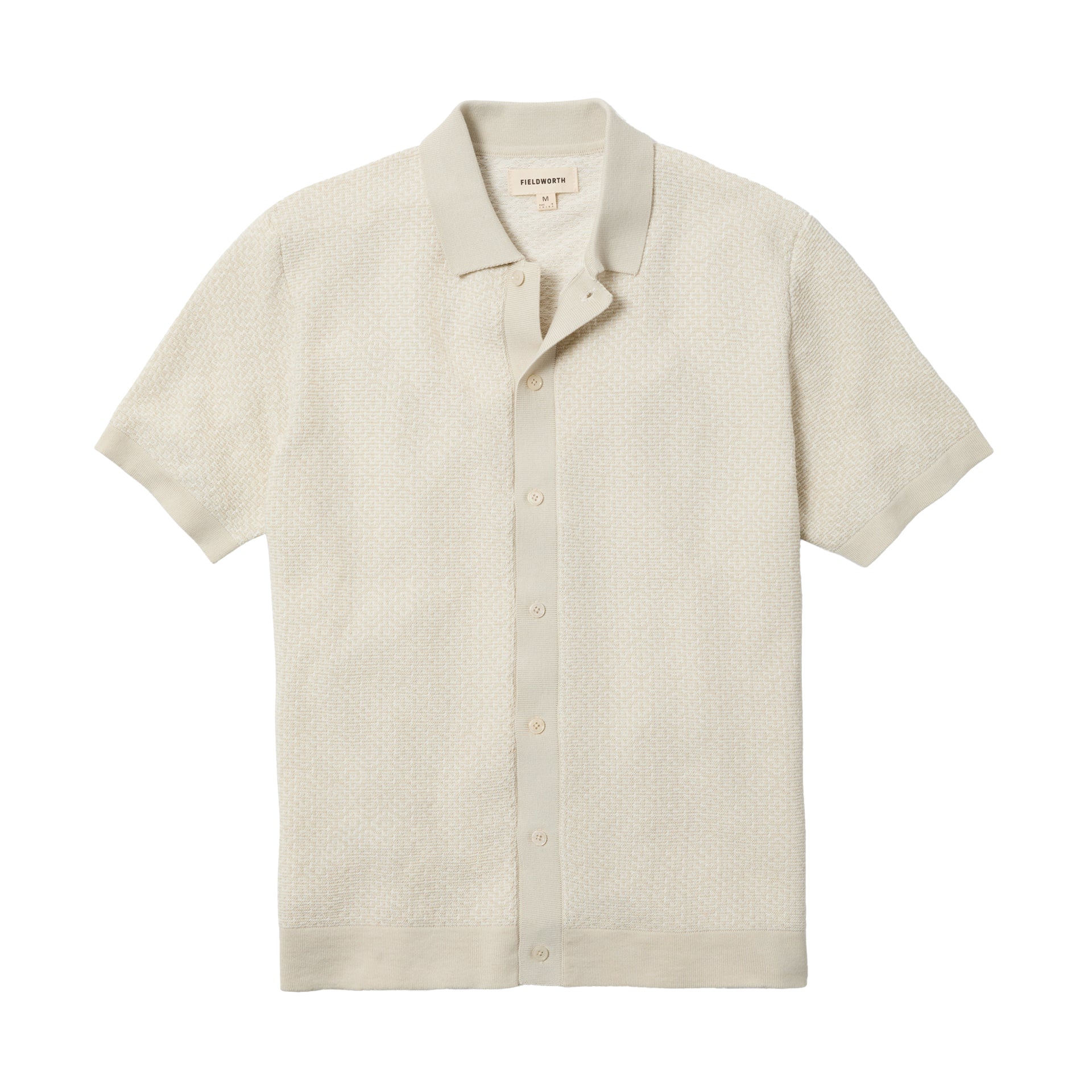 Line of Trade Jacquard Button Front Polo Ivory