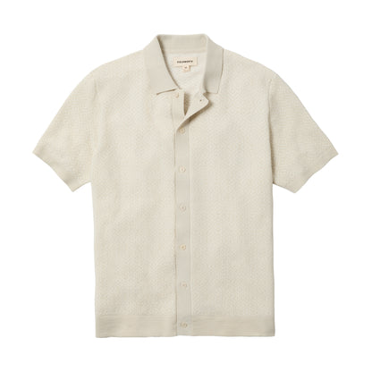 Line of Trade Jacquard Button Front Polo Ivory