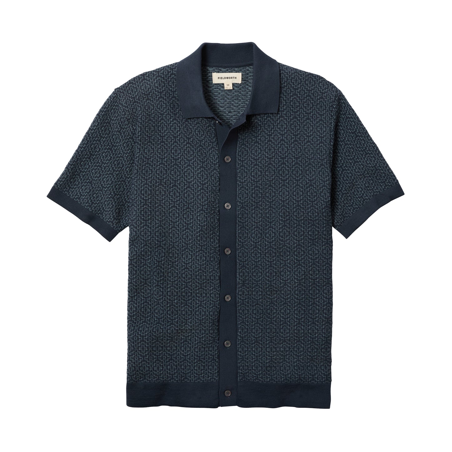 Line of Trade Jacquard Button Front Polo Navy