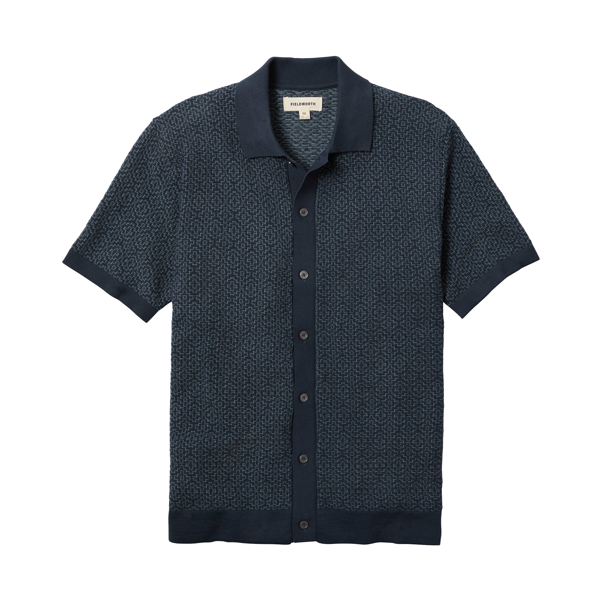 Line of Trade Jacquard Button Front Polo Navy