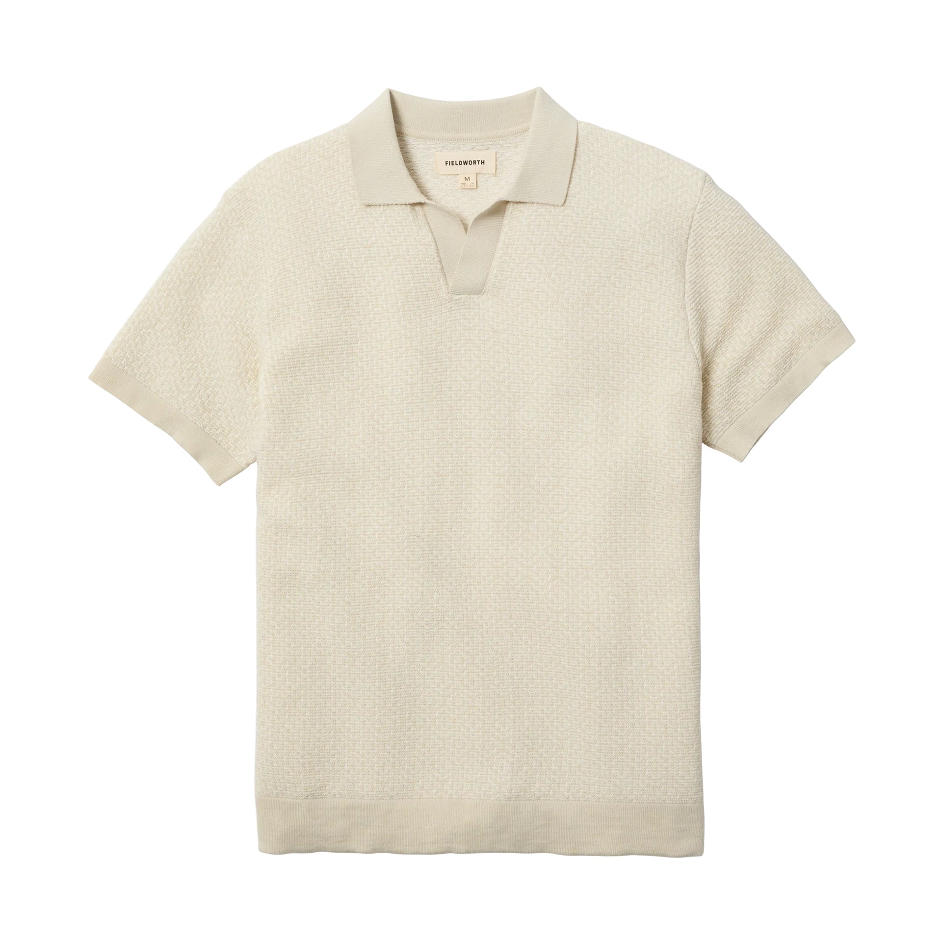 Fieldworth Jacquard Johnny Collar Polo Ivory
