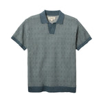 Fieldworth Jacquard Johnny Collar Polo - Stone Blue