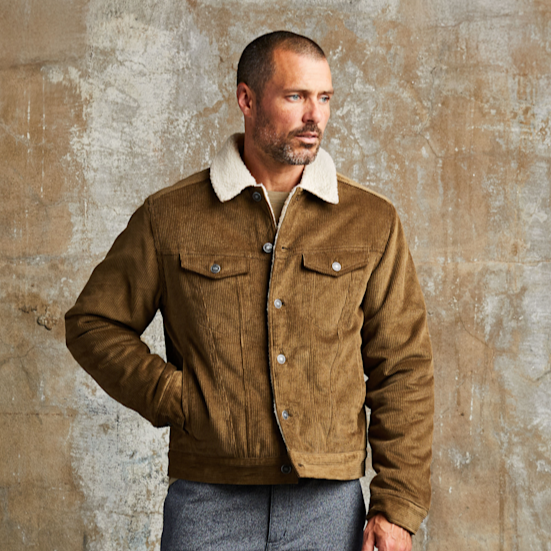 Line of Trade Montana Fleece-Lined Corduroy Trucker Jacket
