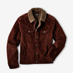 Line of Trade Montana Fleece-Lined Corduroy Trucker Jacket - Garnet