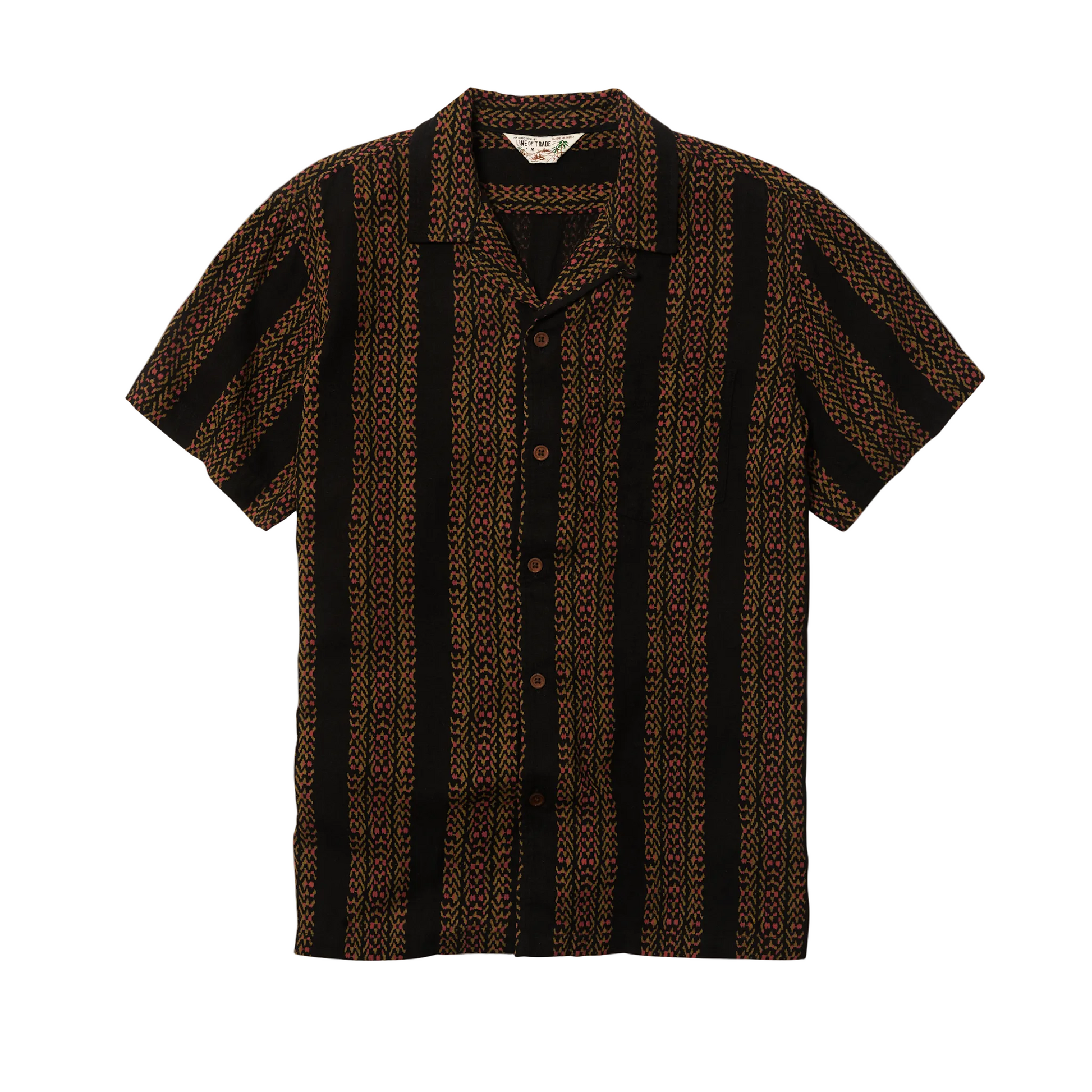 Line of Trade Breeze Camp Shirt Black Stripe