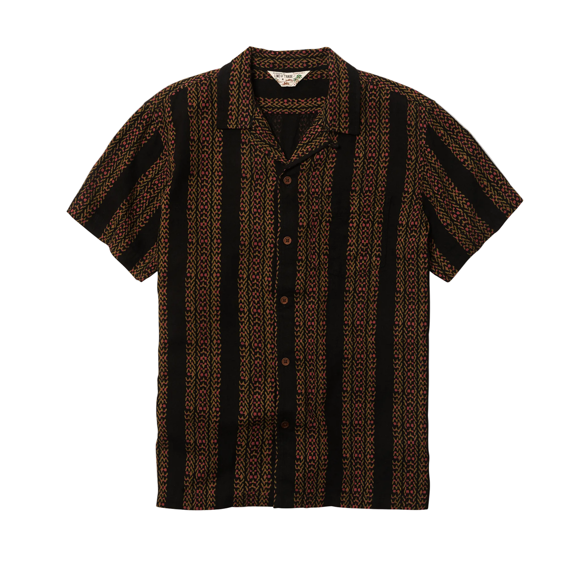 Line of Trade Breeze Camp Shirt Black Stripe