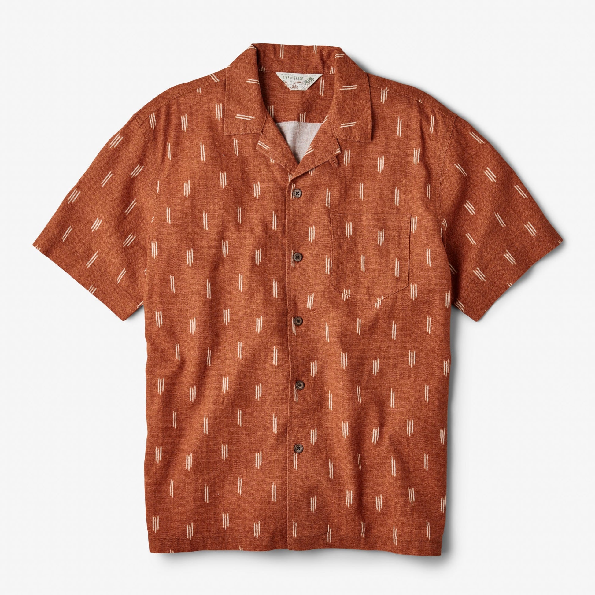 Line of Trade Breeze Camp Shirt Clay Dash Pattern