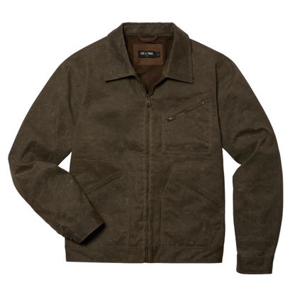 Line of Trade Waxed Zip Trucker Jacket Bark