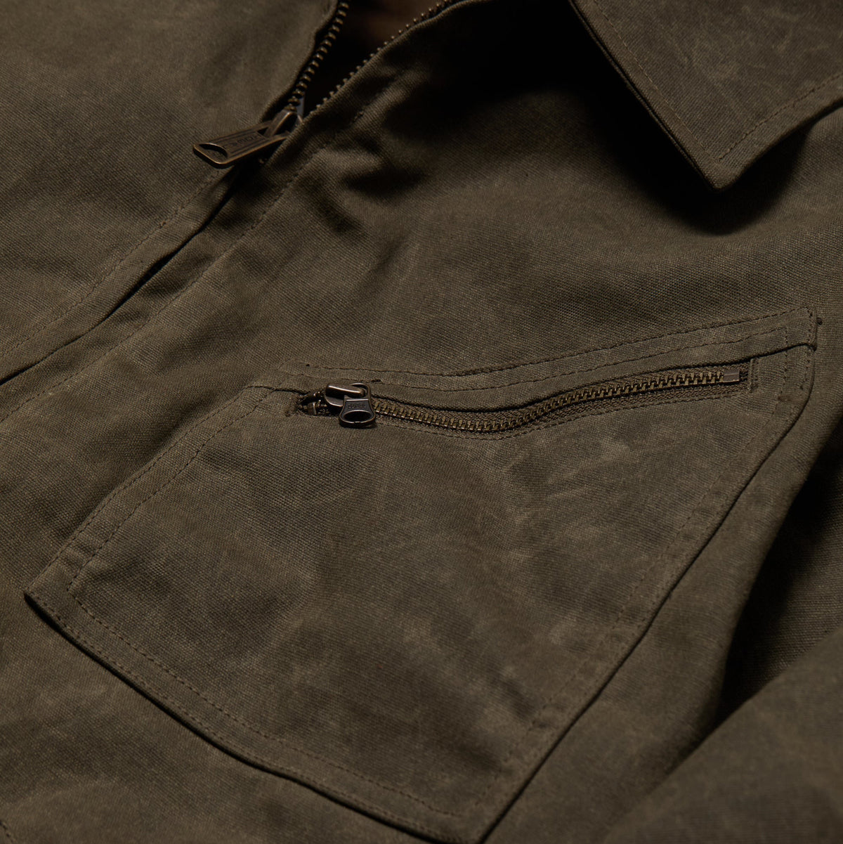 Line of Trade Waxed Zip Trucker Jacket