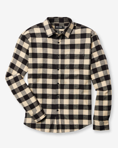 Summit Flannel Shirt Ivory-Black