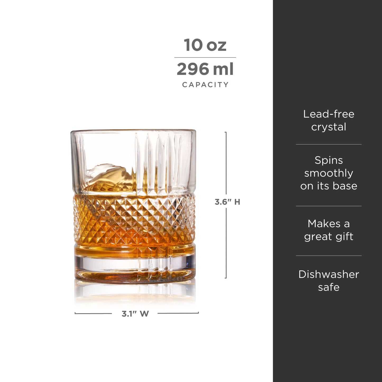 Revolve Crystal Spinning Whiskey Glass