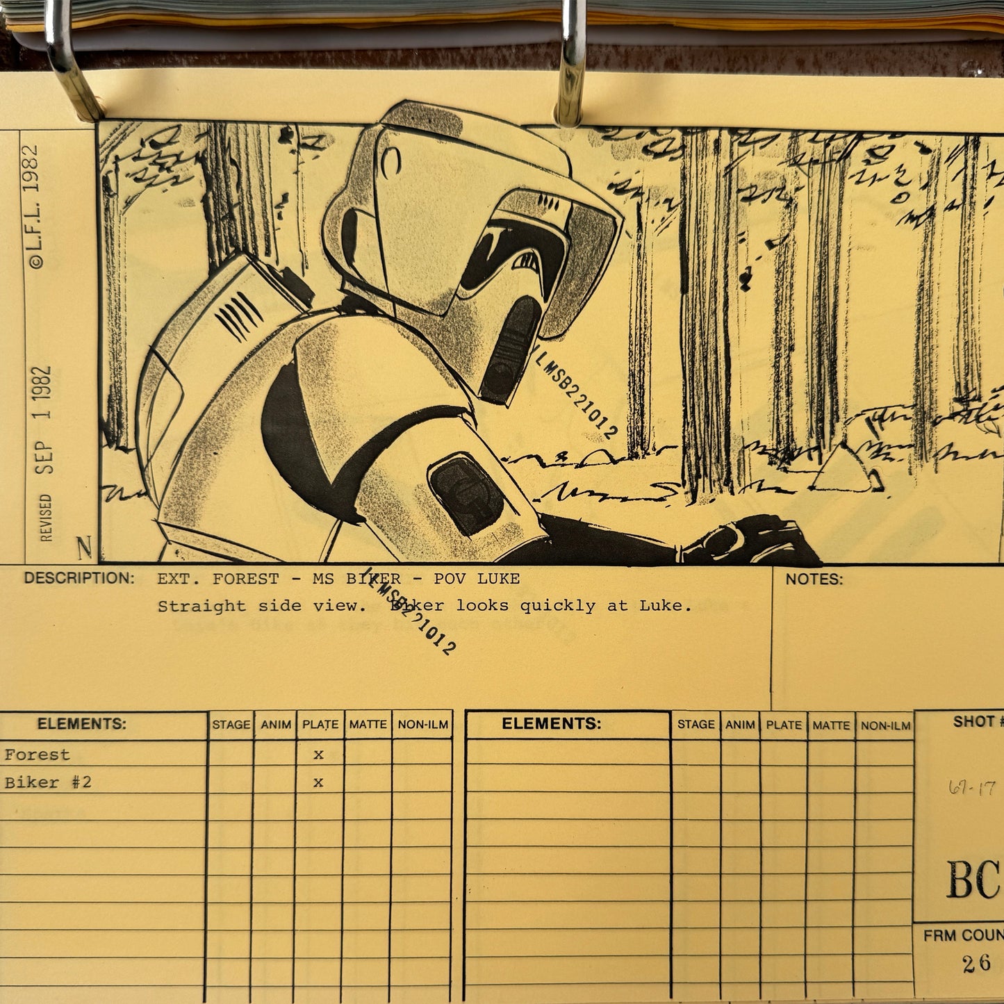 Lorne Peterson's Return of the Jedi Storyboard Binder