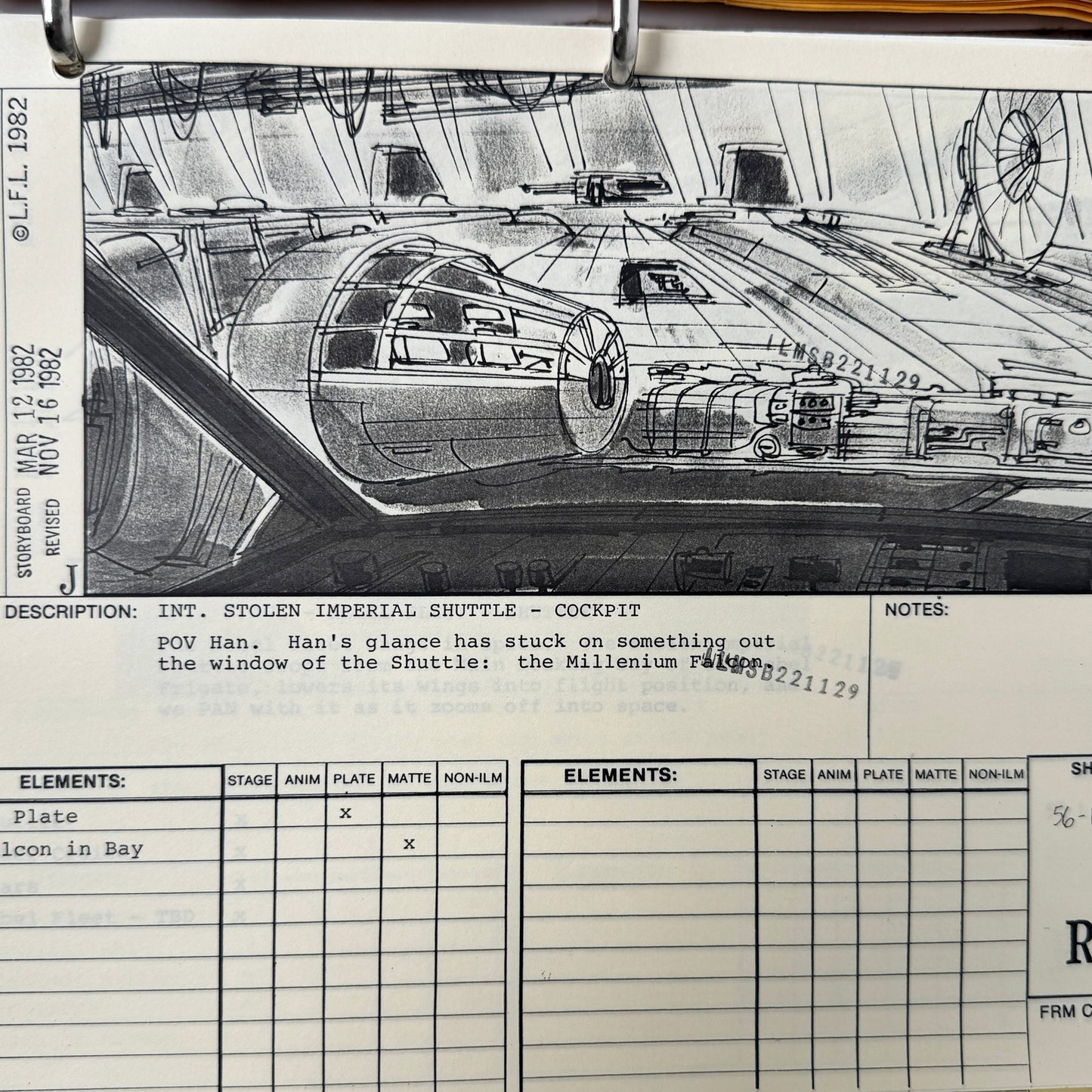 Lorne Peterson's Return of the Jedi Storyboard Binder