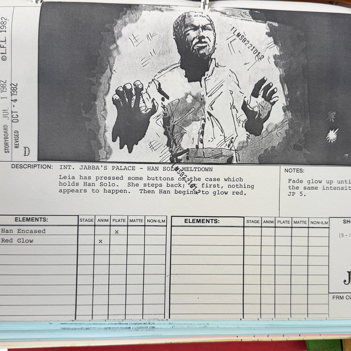 Lorne Peterson's Return of the Jedi Storyboard Binder