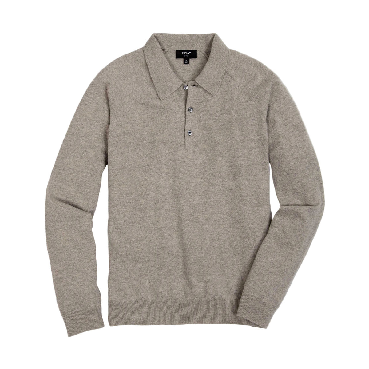 Rivay Luca Italian Wool Sweater Polo in Camel