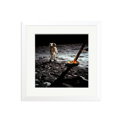 Buzz Aldrin On The Moon Framed Print