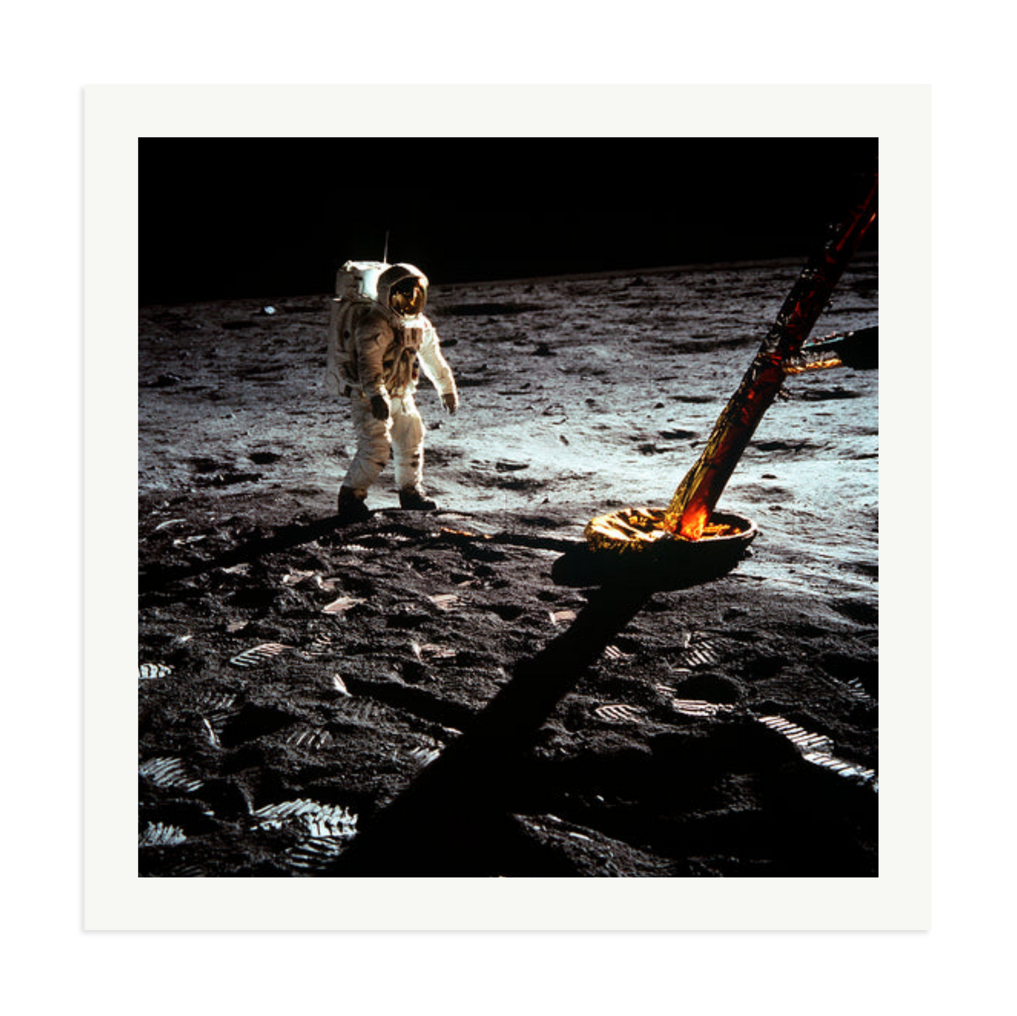 Buzz Aldrin On The Moon Framed Print Print Only XXL