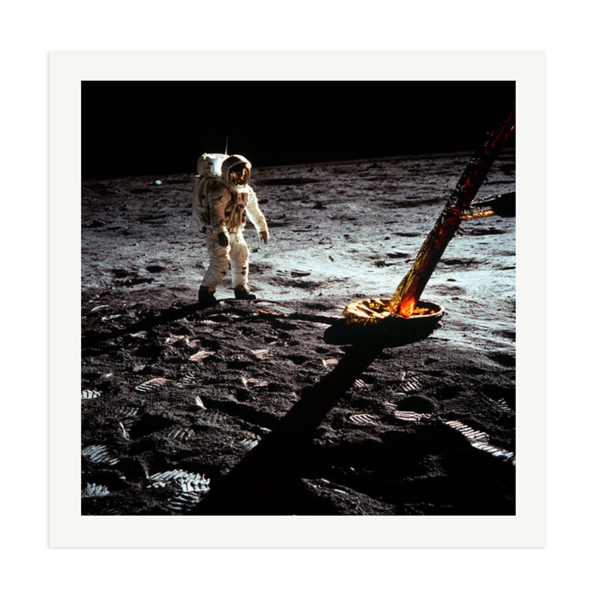 Buzz Aldrin On The Moon Framed Print Print Only XXL