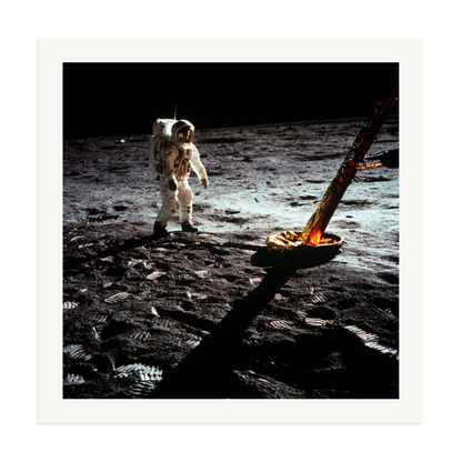 Buzz Aldrin On The Moon Framed Print Print Only XXL