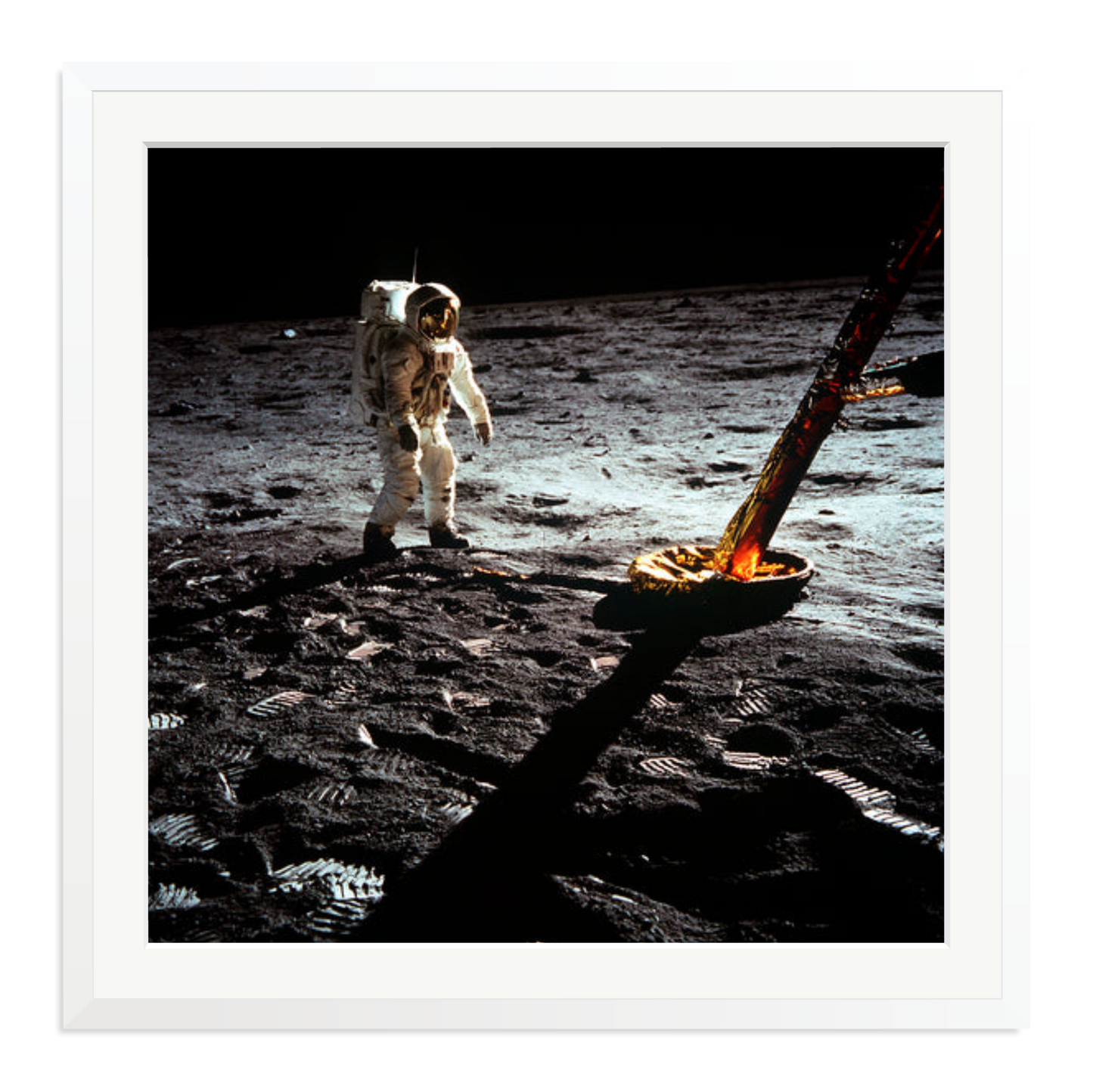 Buzz Aldrin On The Moon Framed Print