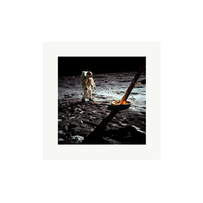 Buzz Aldrin On The Moon Framed Print Print Only Medium