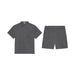 Lunya Men's Meditative Grey Washable Silk Button Up Short Set - Meditative Grey