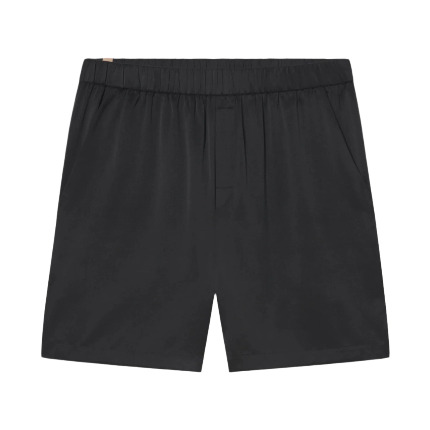 Lunya Men's Immersed Black Washable Silk Button Up Short Set