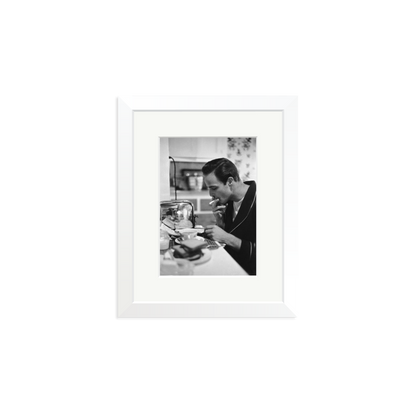 Marlon Brando Reading a Script Framed Print White Small