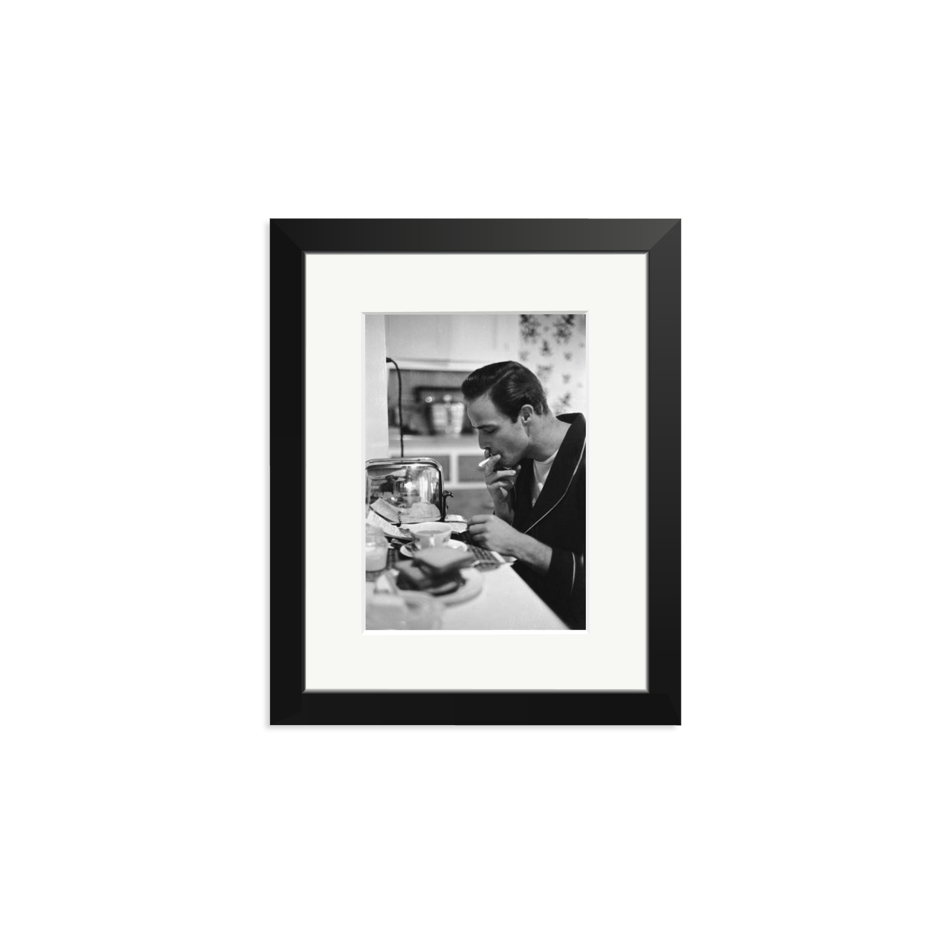 Marlon Brando Reading a Script Framed Print Black Small
