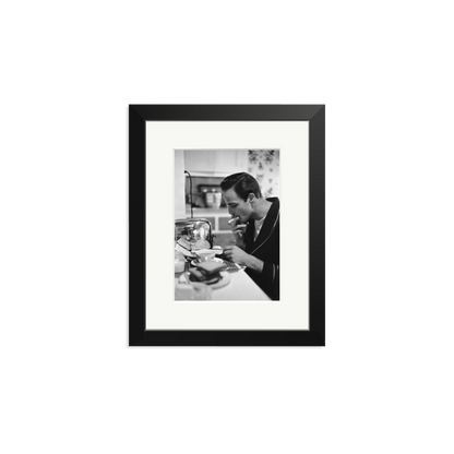 Marlon Brando Reading a Script Framed Print Black Small