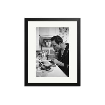 Marlon Brando Reading a Script Framed Print Black Medium