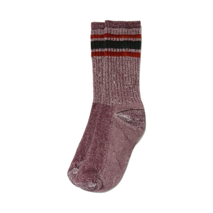 American Trench Merino Activity Crew Socks maroon green stripe