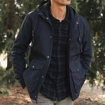 Bridge & Burn Navy Marshall Jacket Waxed Canvas