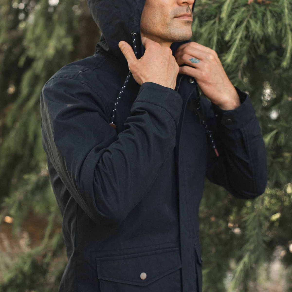 Bridge & Burn Navy Marshall Jacket Waxed Canvas