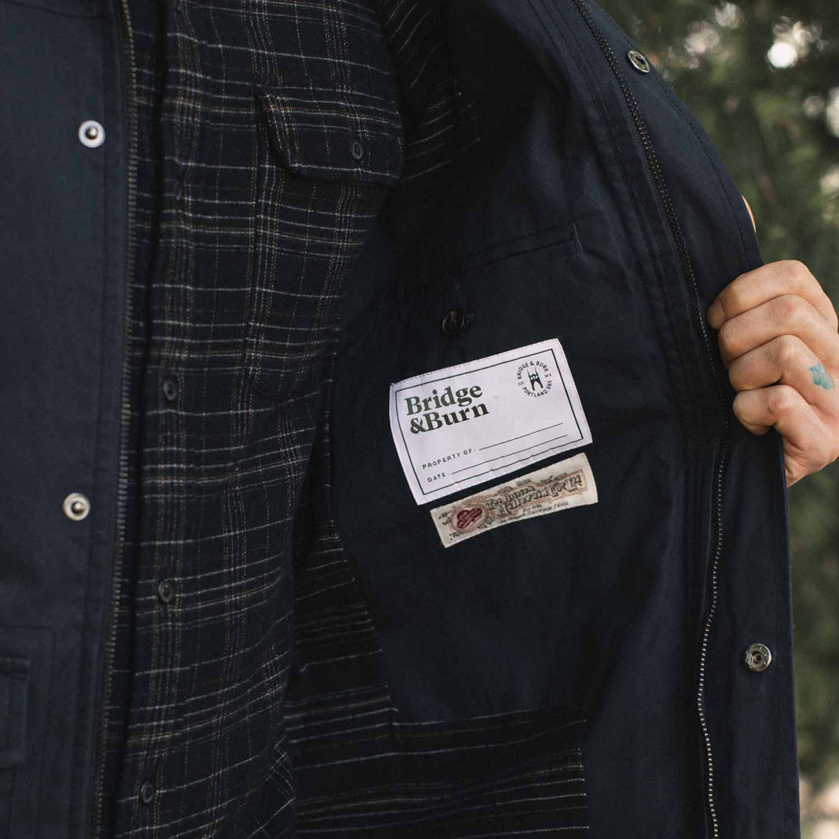 Bridge & Burn Navy Marshall Jacket Waxed Canvas