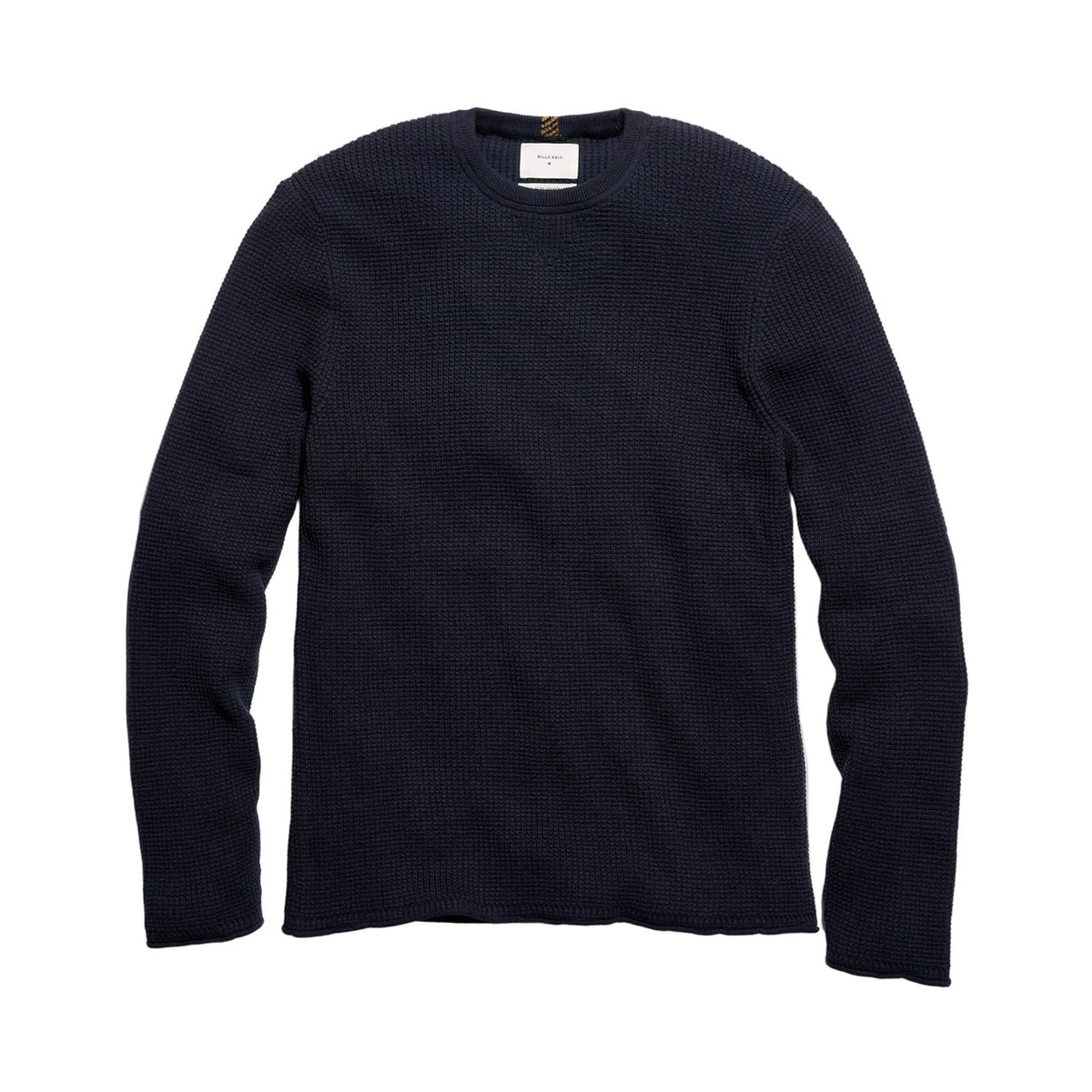 Billy Reid Martin Mini Waffle Crew Carbon Blue