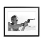 Steve McQueen Shooting Framed Print - Black Frame