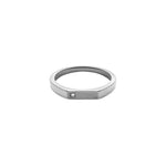 Miansai Thin Geo Diamond Ring - Polished Silver/Pave