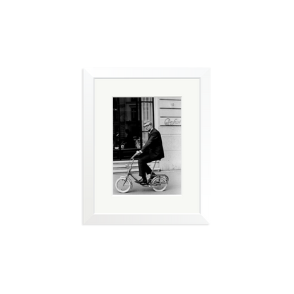 Michael Caine on His Bike Framed Print