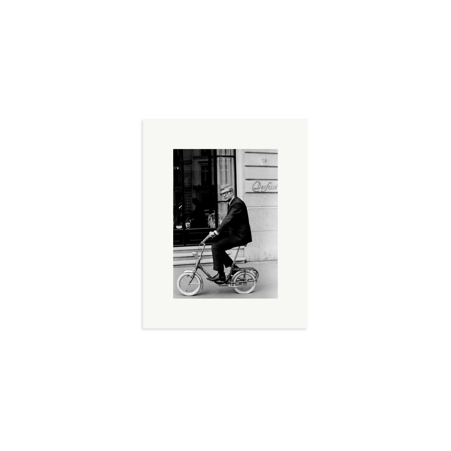 Michael Caine on His Bike Framed Print Print Only Small