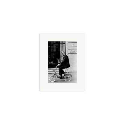 Michael Caine on His Bike Framed Print Print Only Small