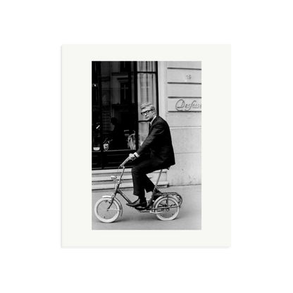 Michael Caine on His Bike Framed Print